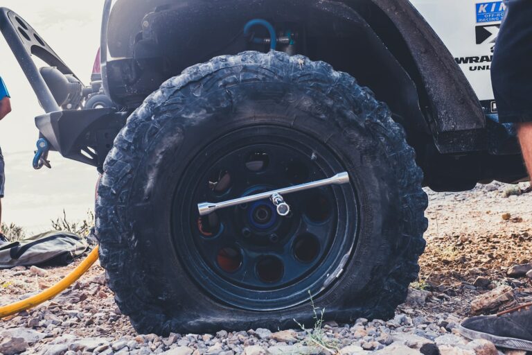 flat tire close-up photography
